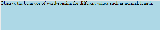 word-spacing normal